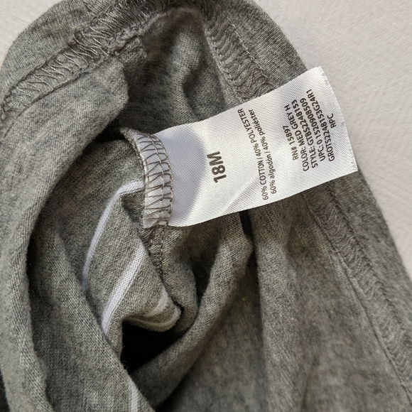 garanimals gray pocket t-shirt with stripes 18 months baby boy - Picture 5 of 6